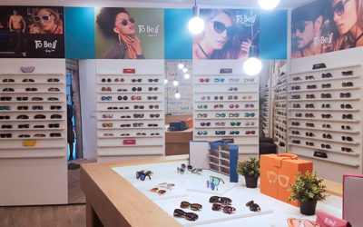Decoración de la nueva tienda Tobe!¡ Sunglasses en Barcelona